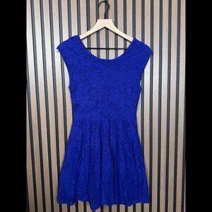 New Cotton On Lace Dress Small Women Blue Fifi Lapis Fit & Flare Sleeveless Mini